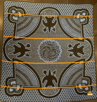 Kharetsa Aloe Blanket (Cobalt blue / Black / Yellow Stripe)